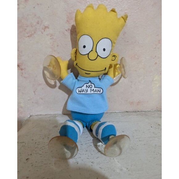 VTG The Simpson’s Bart Simpson Plush Stick-On Window Cling Suction Cup 1990 90s - Picture 1 of 6